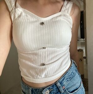 Women's Cropped Corset Top with Bra Pads